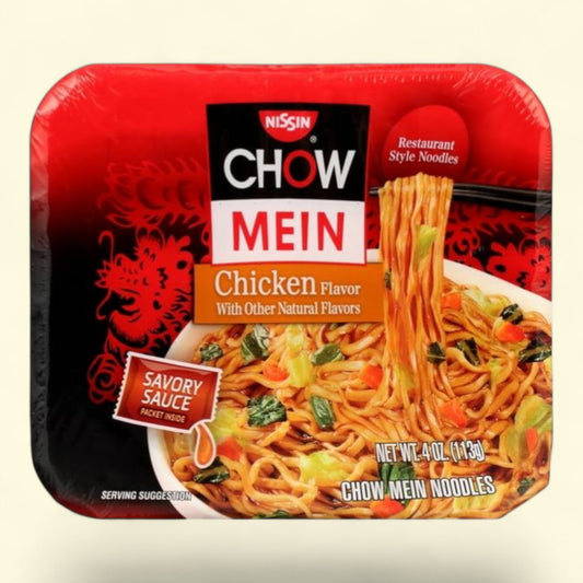 Nissin Foods Chow Mein Instant Noodles, Chicken Flavor, 4.0 oz Tray