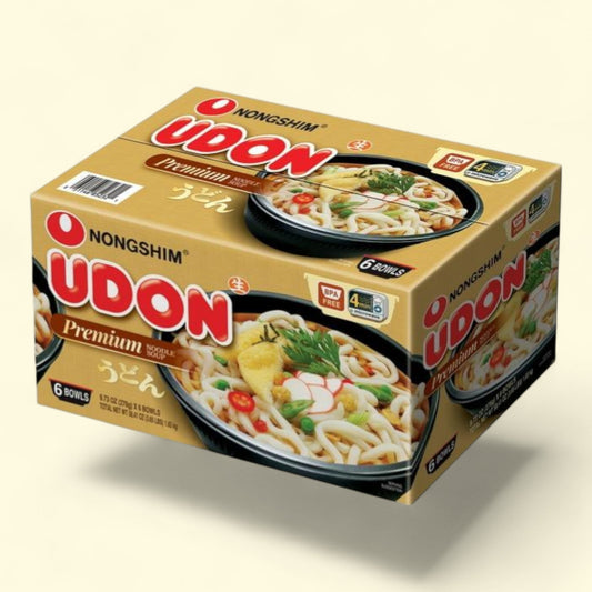 Nongshim Udon Noodle Soup Bowl, 9.73oz x 6 Count