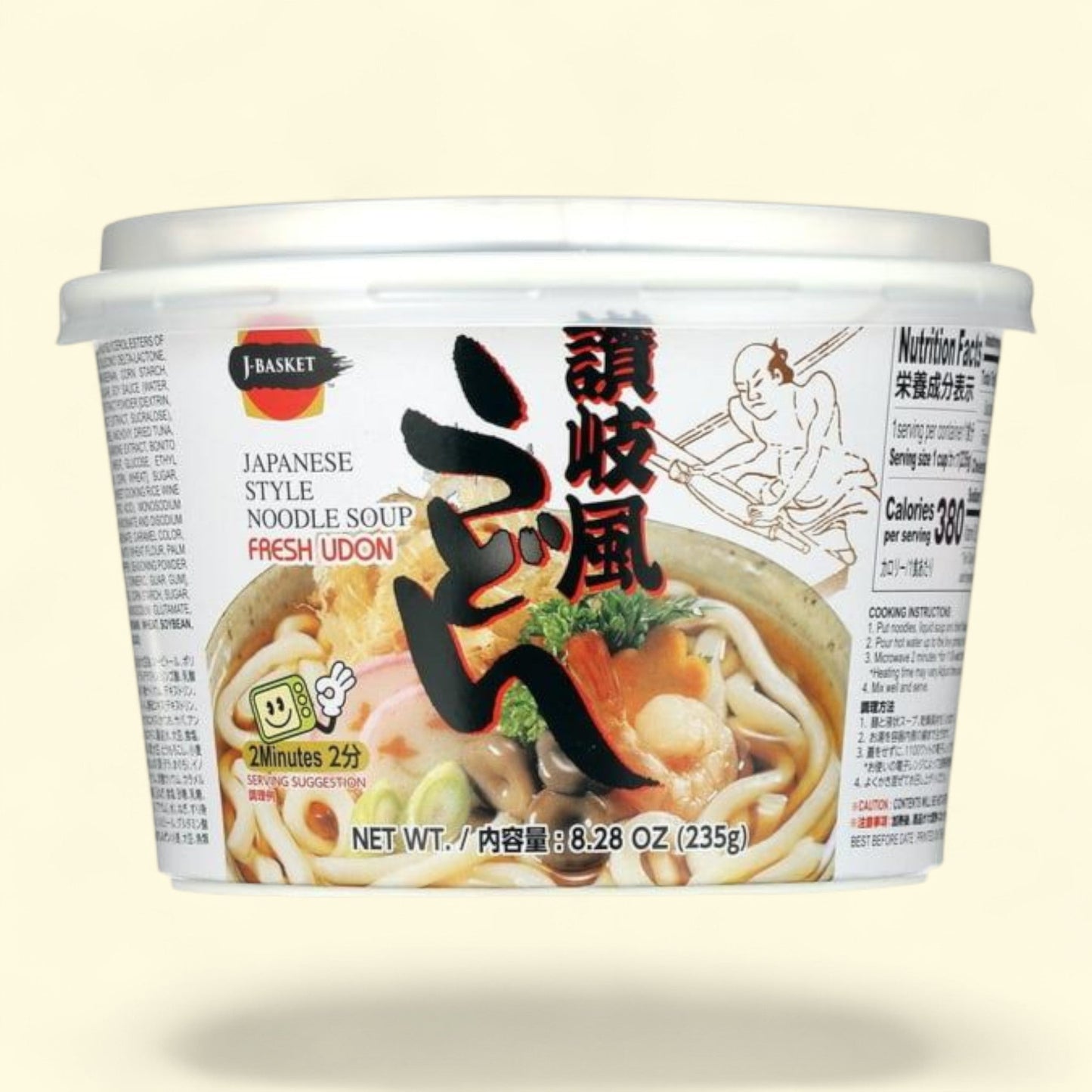 J-Basket Fresh Udon Noodle Soup, 8.28 oz
