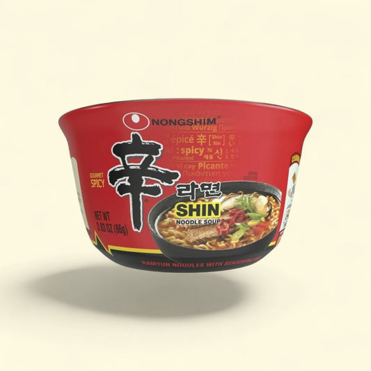 Nongshim Shin Ramyun Spicy Beef Ramen Noodle Soup Bowl, 3.03oz — authentic US product shipped worldwide by Treatspree