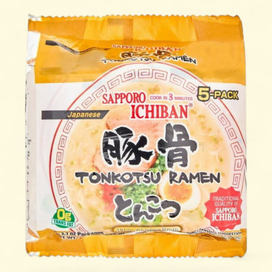 Sapporo Ichiban Tonkotsu Ramen Noodles, 18.5 Oz, 5-Pack