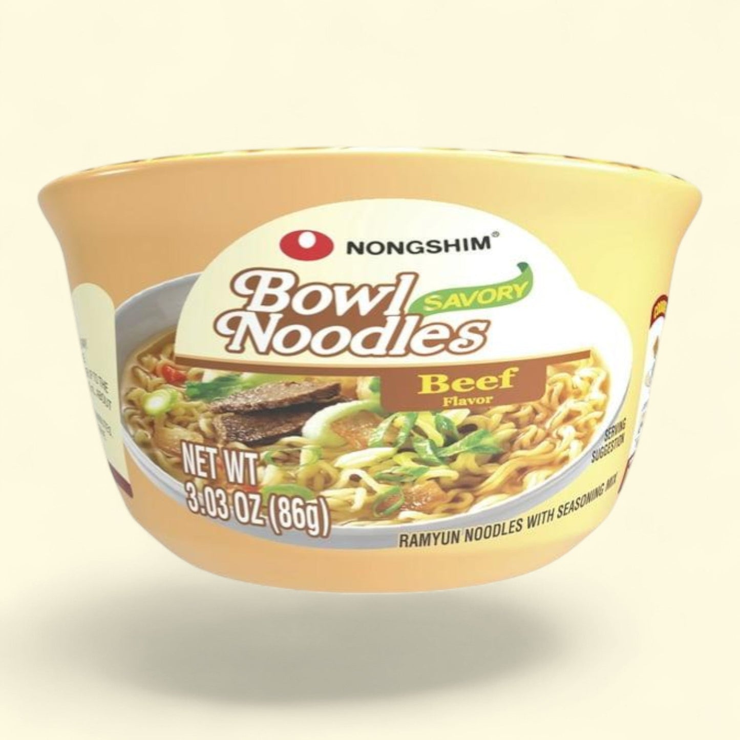 Nongshim Bowl Noodle Beef & Ginger Ramen Noodle Soup, 3.03 oz