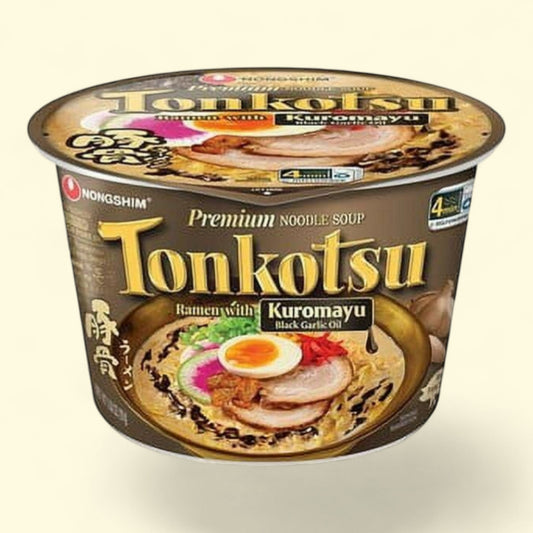 Nongshim Tonkotsu Spicy Pork & Black Garlic Ramyun Premium Ramen Noodle Soup Bowl, 3.6oz