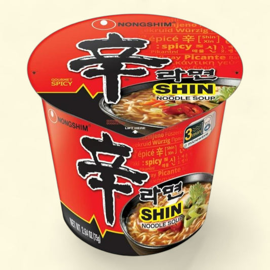 Nongshim Shin Ramyun Spicy Beef Ramen Noodle Soup Cup, 2.64oz