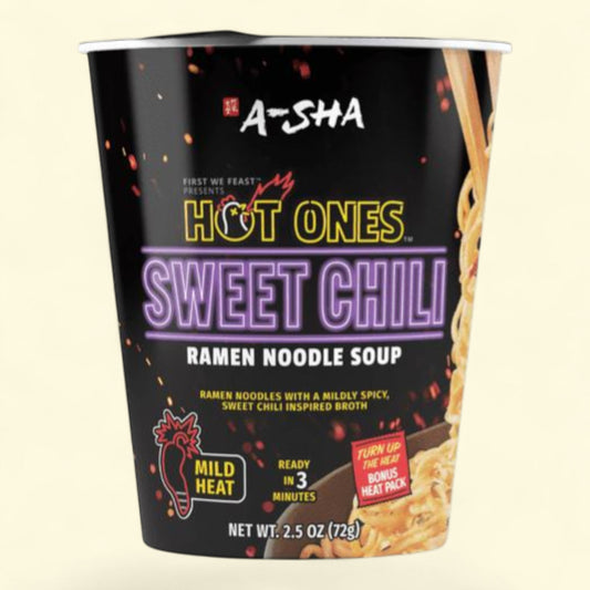 Hot Ones x A-Sha Sweet Chili Ramen Noodle Soup, 2.50 oz