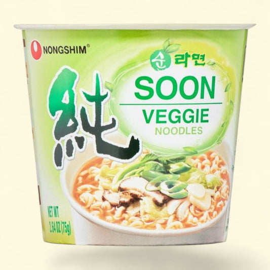 Nongshim Soon Veggie Ramen Noodle Soup Cup, 2.64oz x 6 Count