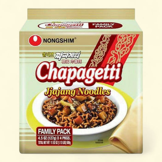 Nongshim Chapagetti Ramen Noodle Soup Pack, 4.48oz x 4 Count