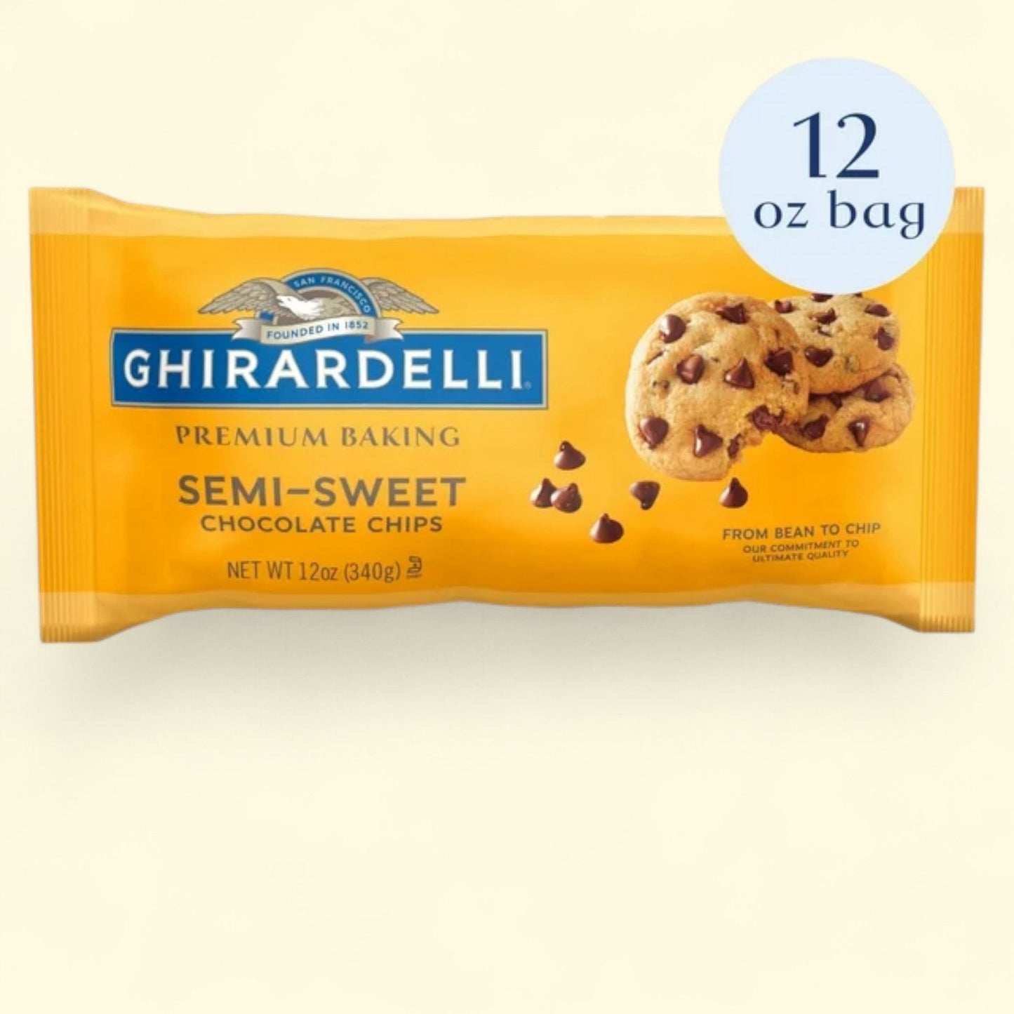 GHIRARDELLI Semi-Sweet Chocolate Baking Chips, 12 oz Bag
