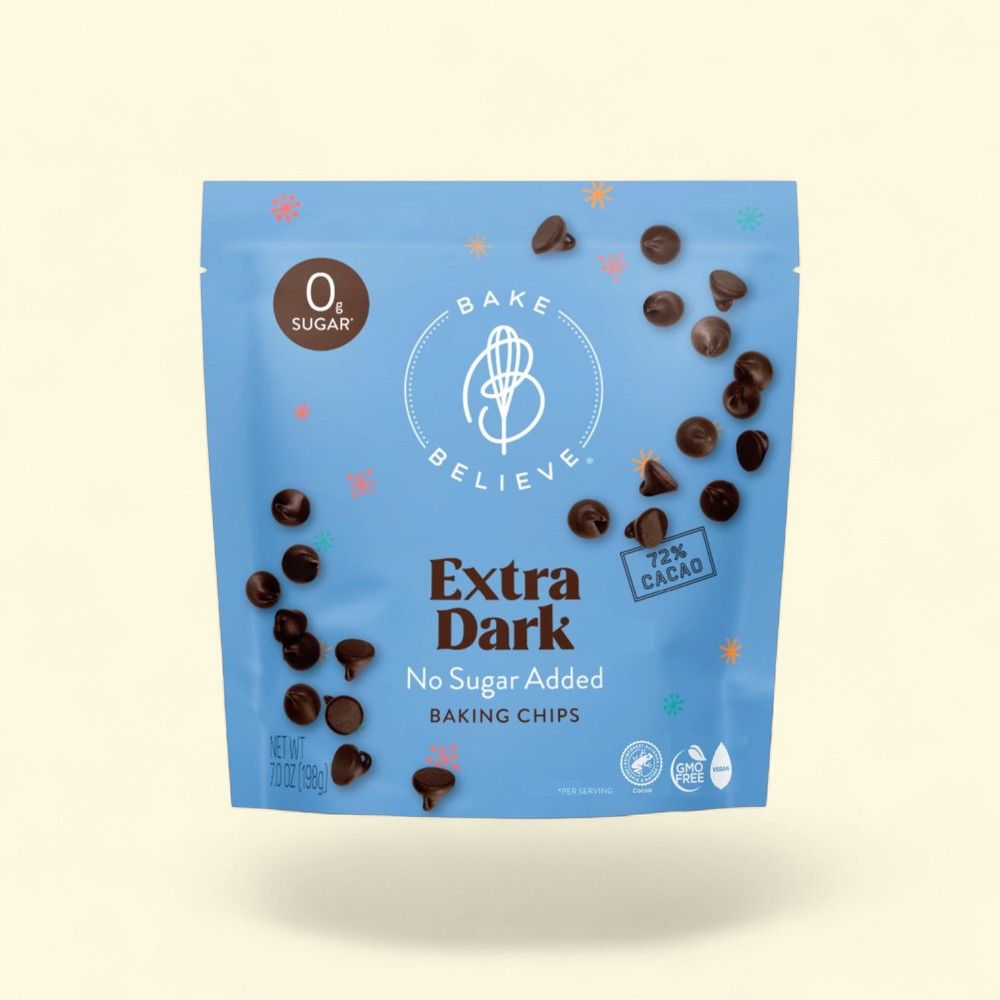 Bake Believe 72% Extra Dark Baking Chips, 7oz Bag