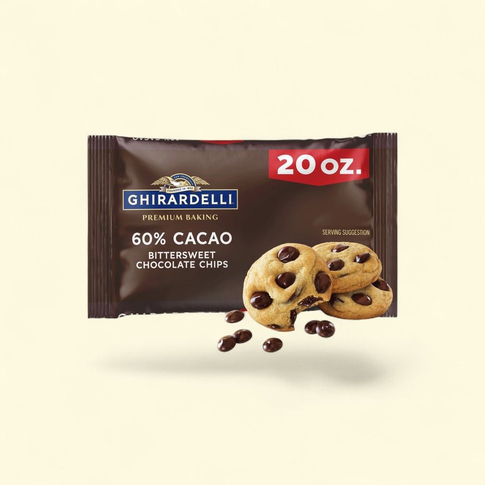 GHIRARDELLI 60% Cacao Bittersweet Chocolate Premium Baking Chips, 20 o