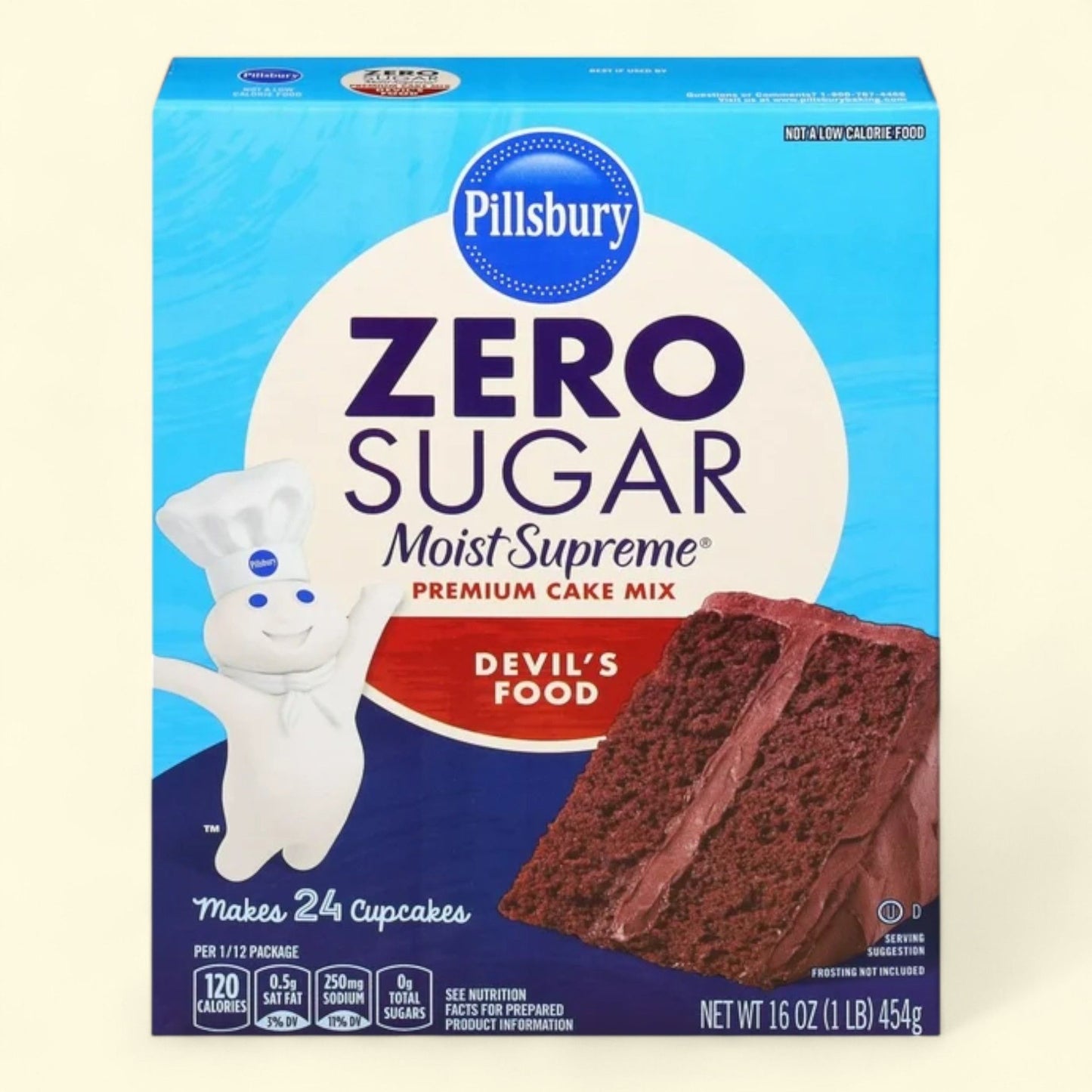 Pillsbury Zero Sugar Devil's Food Cake Mix, 16 oz