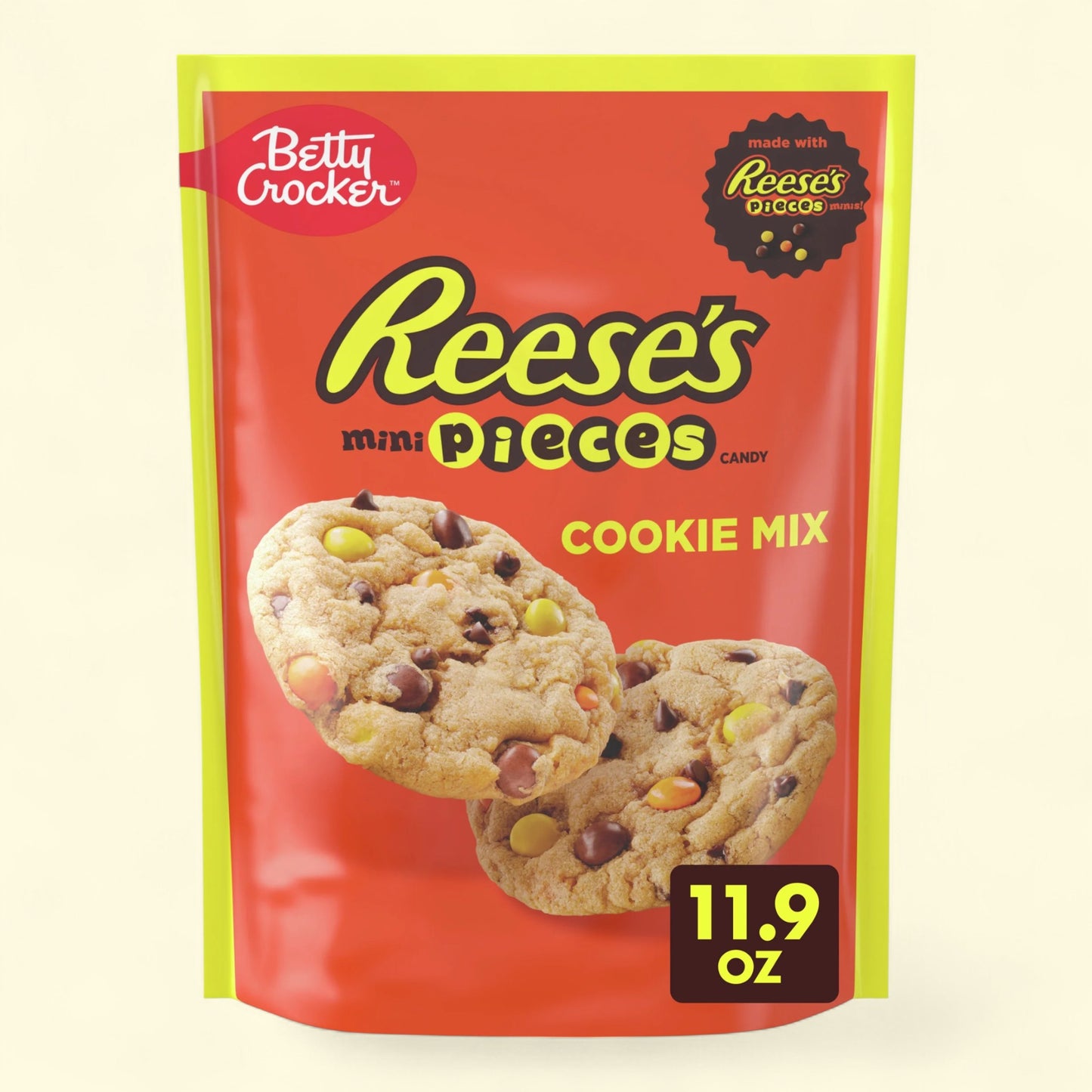 Betty Crocker Peanut Butter Cookie Mix, REESE's PIECES Minis & Chocolate Chips, 11.9 oz