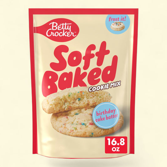 Betty Crocker Soft Baked Cookie Mix, Birthday Cake Batter Flavored, 16.8 oz