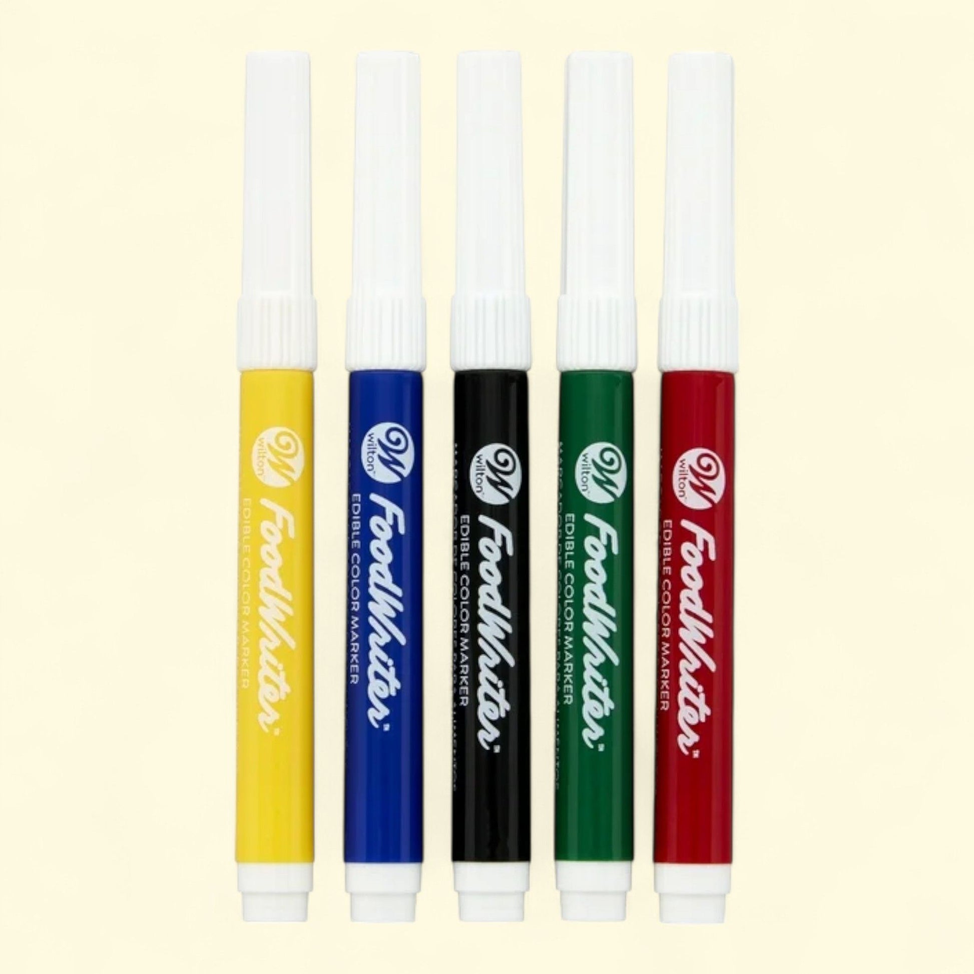 Wilton FoodWriter Edible Color Markers, Fine Tip, 5-Count — authentic US product shipped worldwide by Treatspree