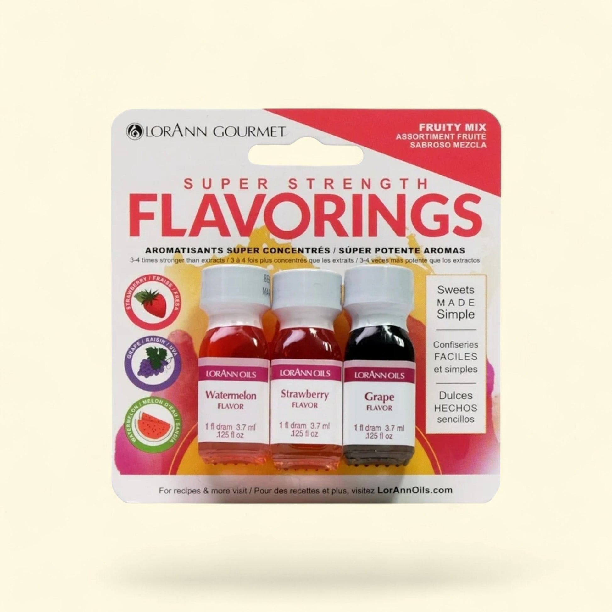 LorAnn Oils Fruity Mix Flavoring, 0.125oz, 3 Bottles — authentic US product shipped worldwide by Treatspree