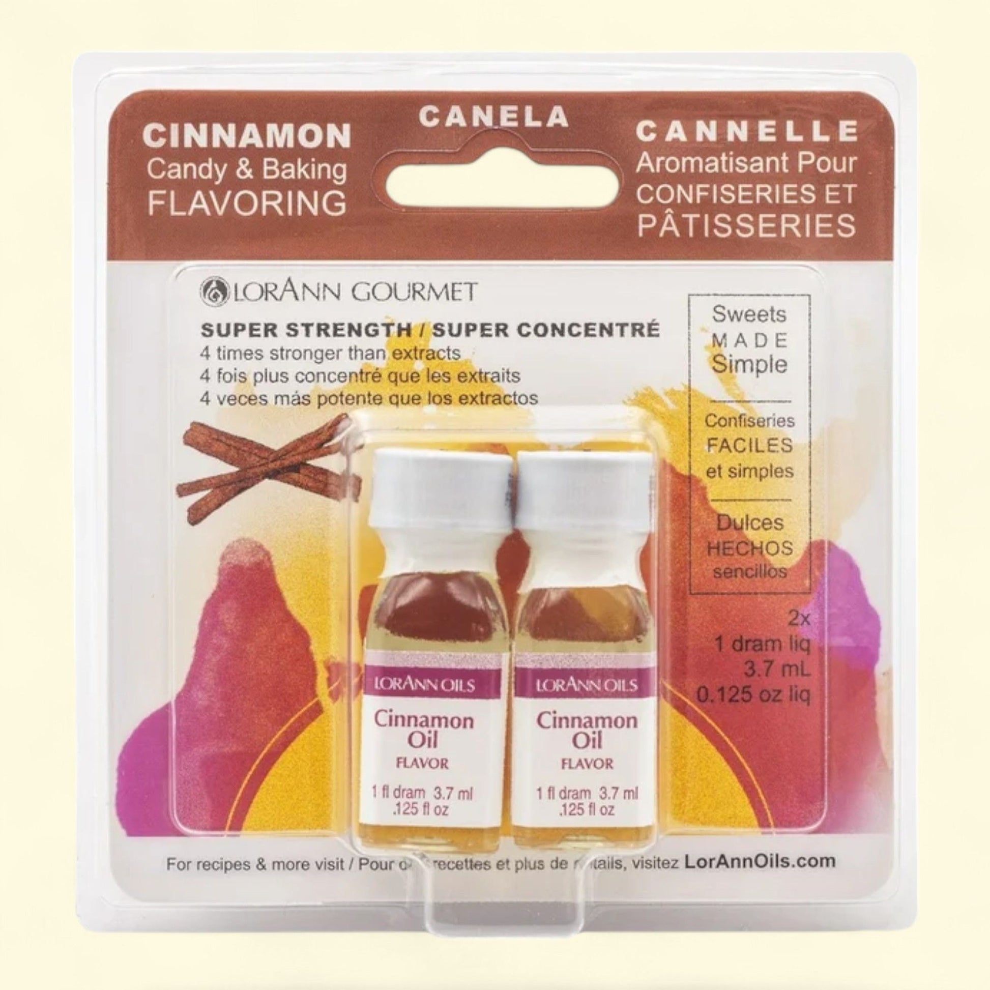 LorAnn Cinnamon Oil, .125oz 2/Pkg