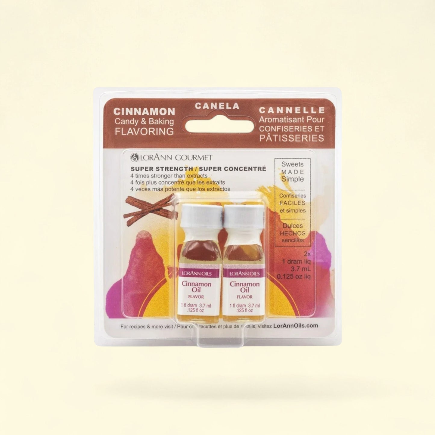 LorAnn Cinnamon Oil, .125oz 2/Pkg — authentic US product shipped worldwide by Treatspree