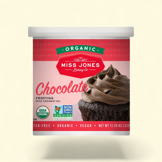 Miss Jones Baking Co. Chocolate Frosting, 11.29oz — authentic US product shipped worldwide by Treatspree
