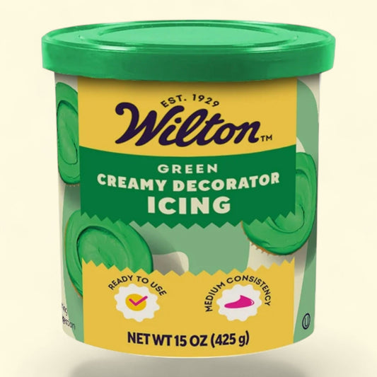 Wilton Creamy Decorator Icing, Green, Vanilla Flavored 15oz