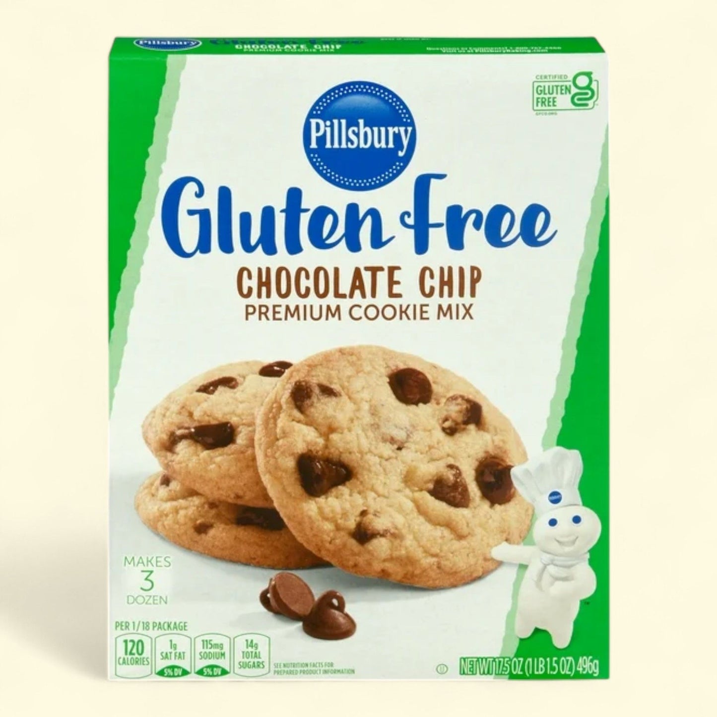 Pillsbury Chocolate Chip Cookie Mix, 17.5 oz, Gluten Free