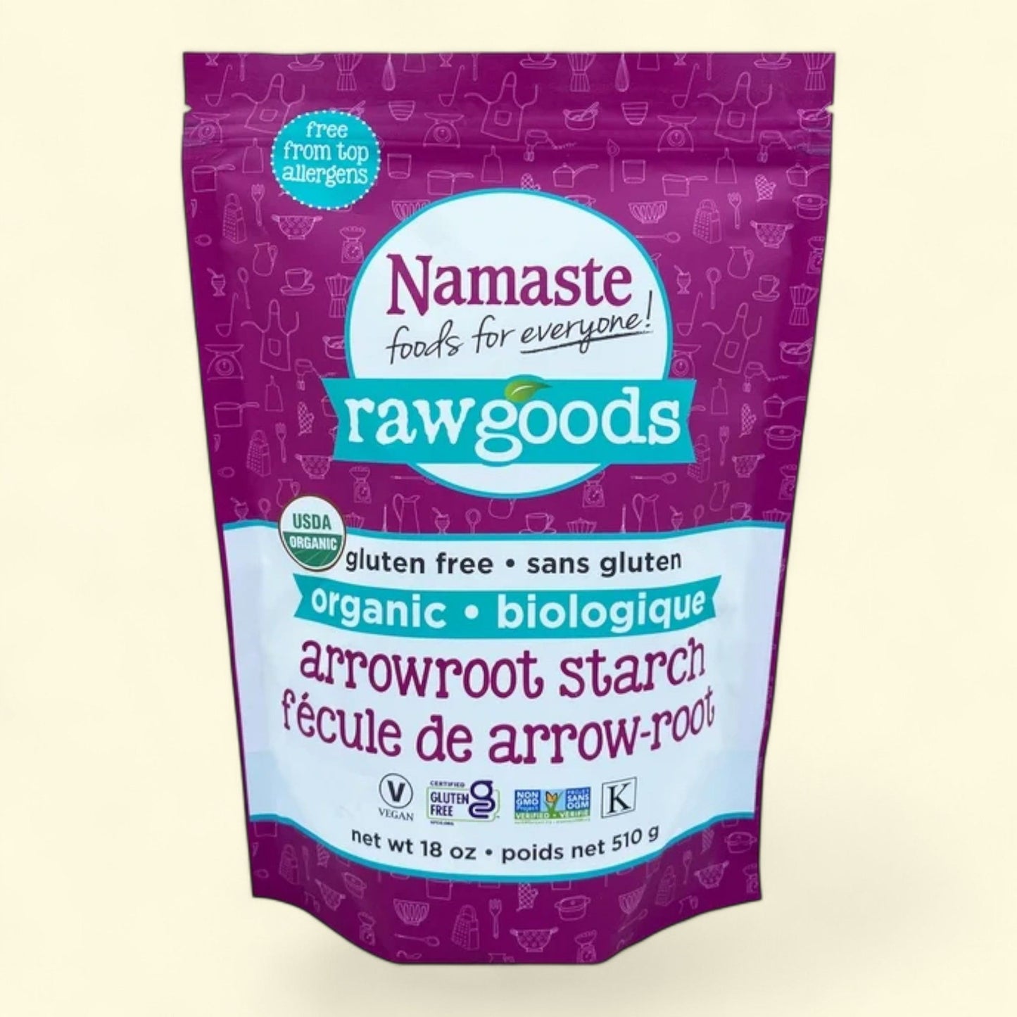 Namaste Foods Arrowroot Starch, 18 oz., Gluten Free