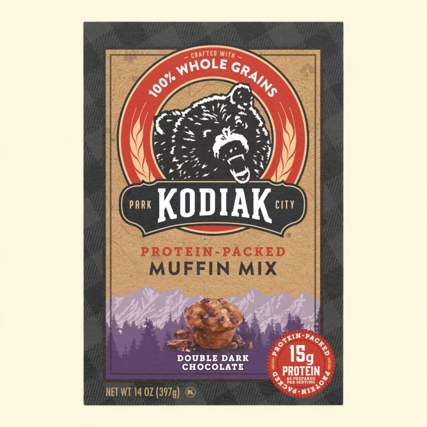 Kodiak Protein-Packed Muffin Mix, Double Dark Chocolate, 14oz