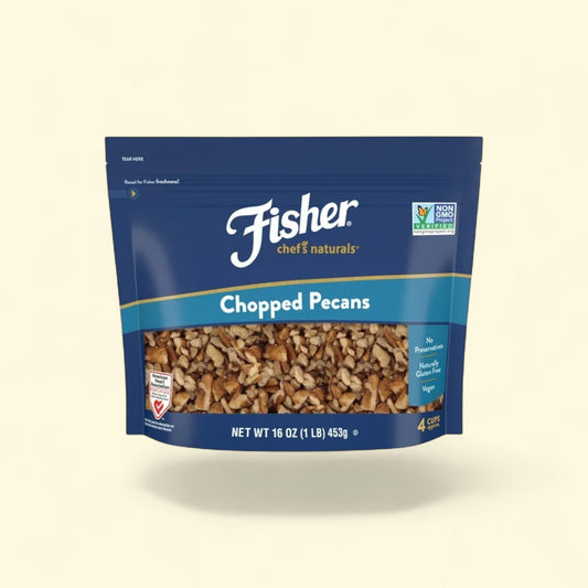 Fisher Chef's Naturals Chopped Pecans, 16 oz Bag — authentic US product shipped worldwide by Treatspree