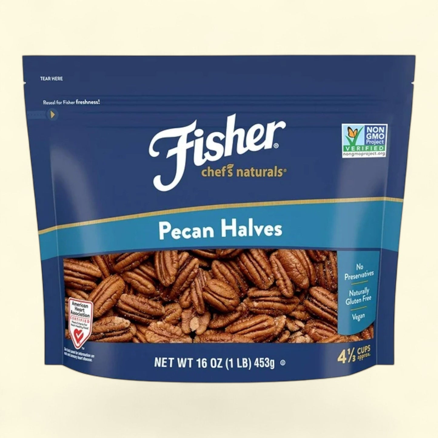 Fisher Chef's Naturals Pecan Halves, 16 oz Bag