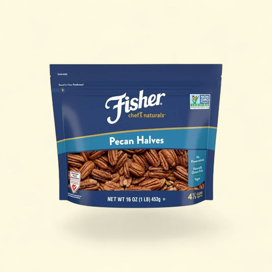 Fisher Chef's Naturals Pecan Halves, 16 oz Bag — authentic US product shipped worldwide by Treatspree