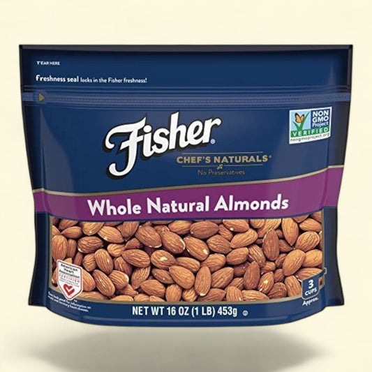 Fisher Chef’s Naturals Whole Natural Almonds, 16 oz Bag