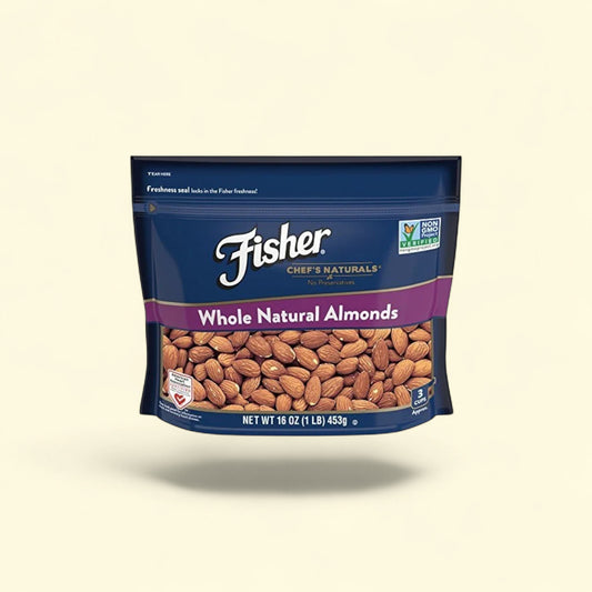 Fisher Chef’s Naturals Whole Natural Almonds, 16 oz Bag — authentic US product shipped worldwide by Treatspree