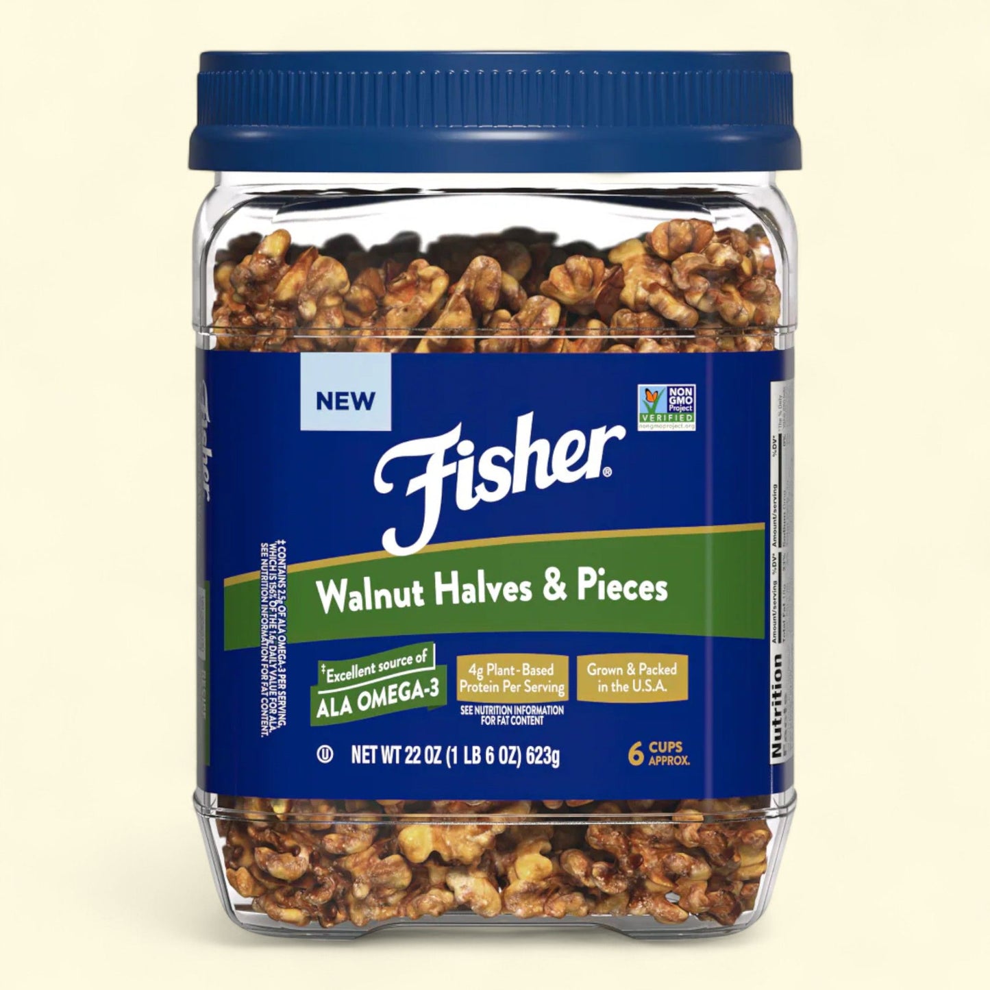 Fisher Walnut Halves & Pieces, California Grown, Unsalted, 32 oz.