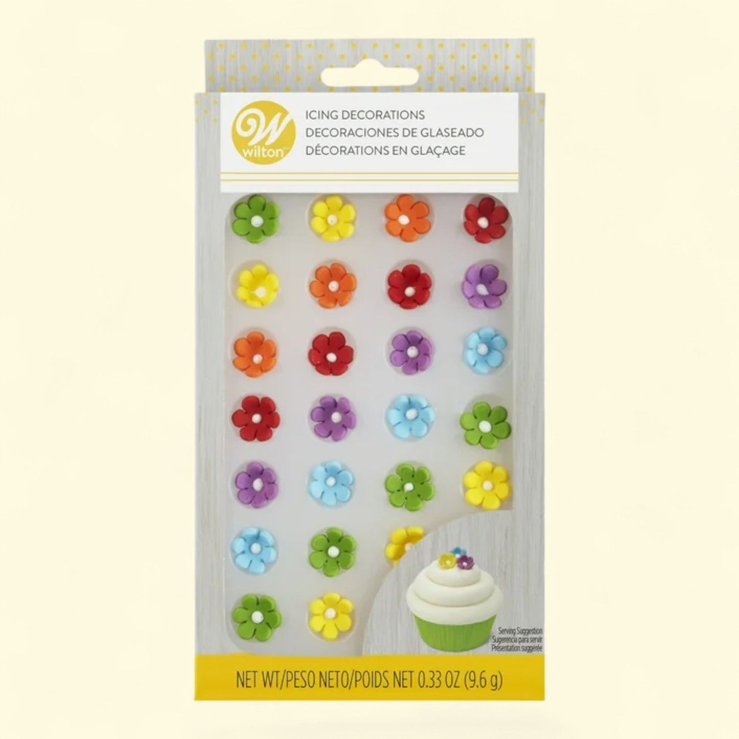 Wilton Mini Daisy Royal Icing Decorations, 0.33 oz, 32-Pieces