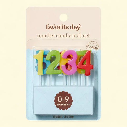 Favorite Day Rainbow Number Candles, 10ct