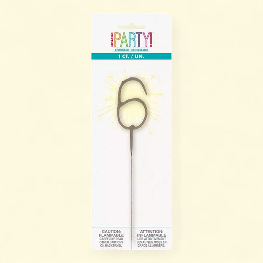 Unique Industries Sparkler Flame Cake Candle: Gold Birthday Candle, 7"