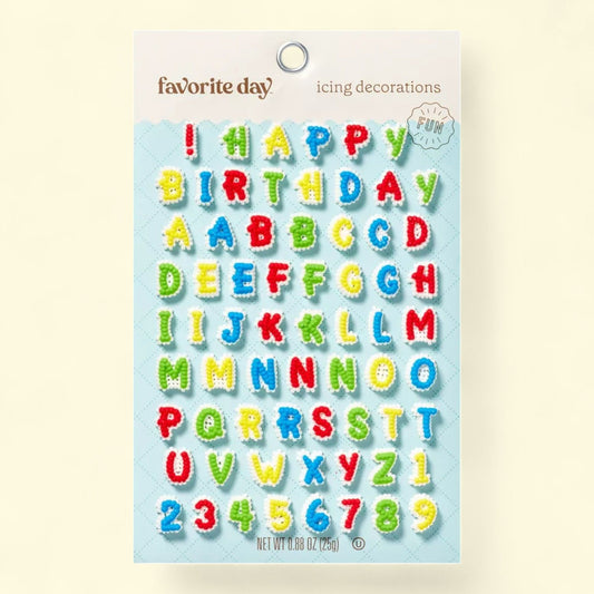 Favorite Day, Happy Birthday Dot Matrix Icing Decoration, 1 size