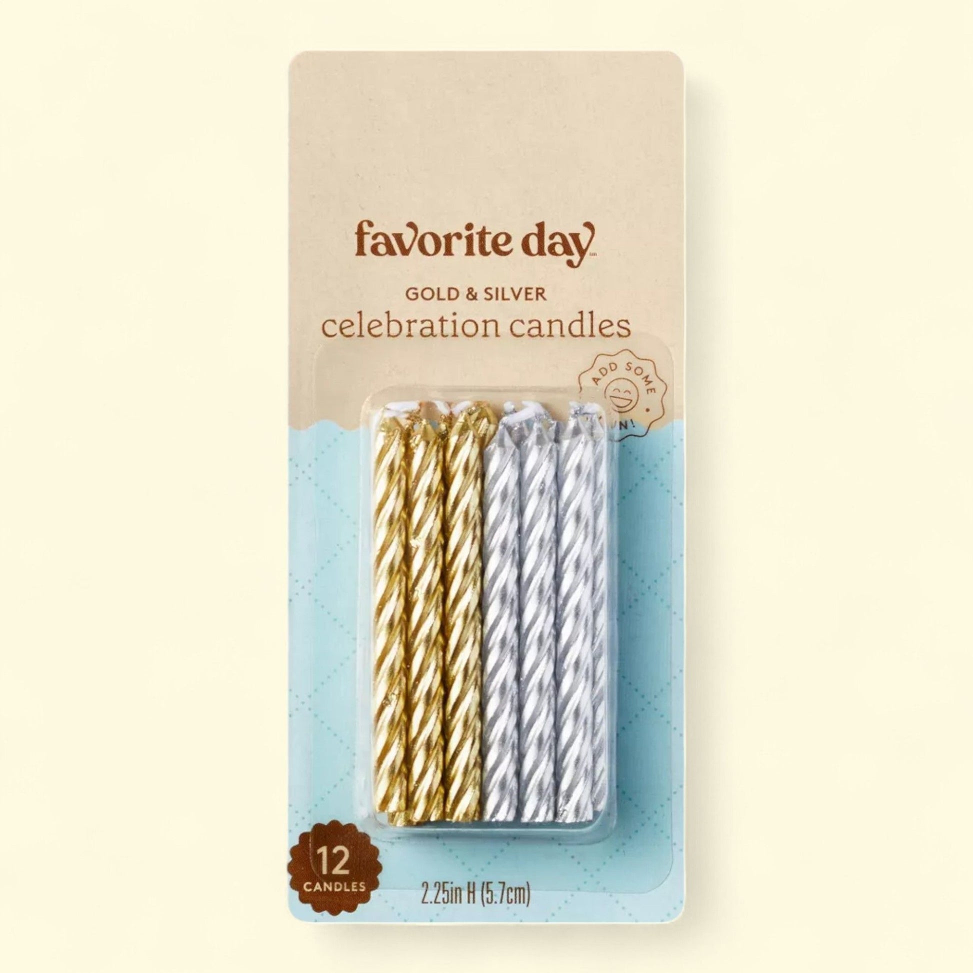 Favorite Day, Gold and Silver Twist Candles, 12ct — authentic US product shipped worldwide by Treatspree