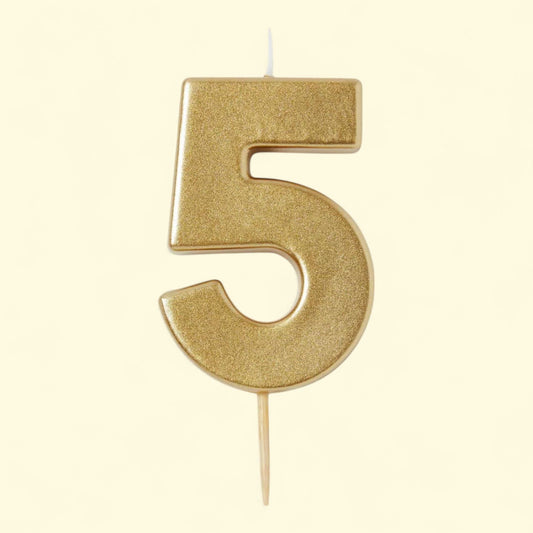 Spritz Gold Candle, Number 5