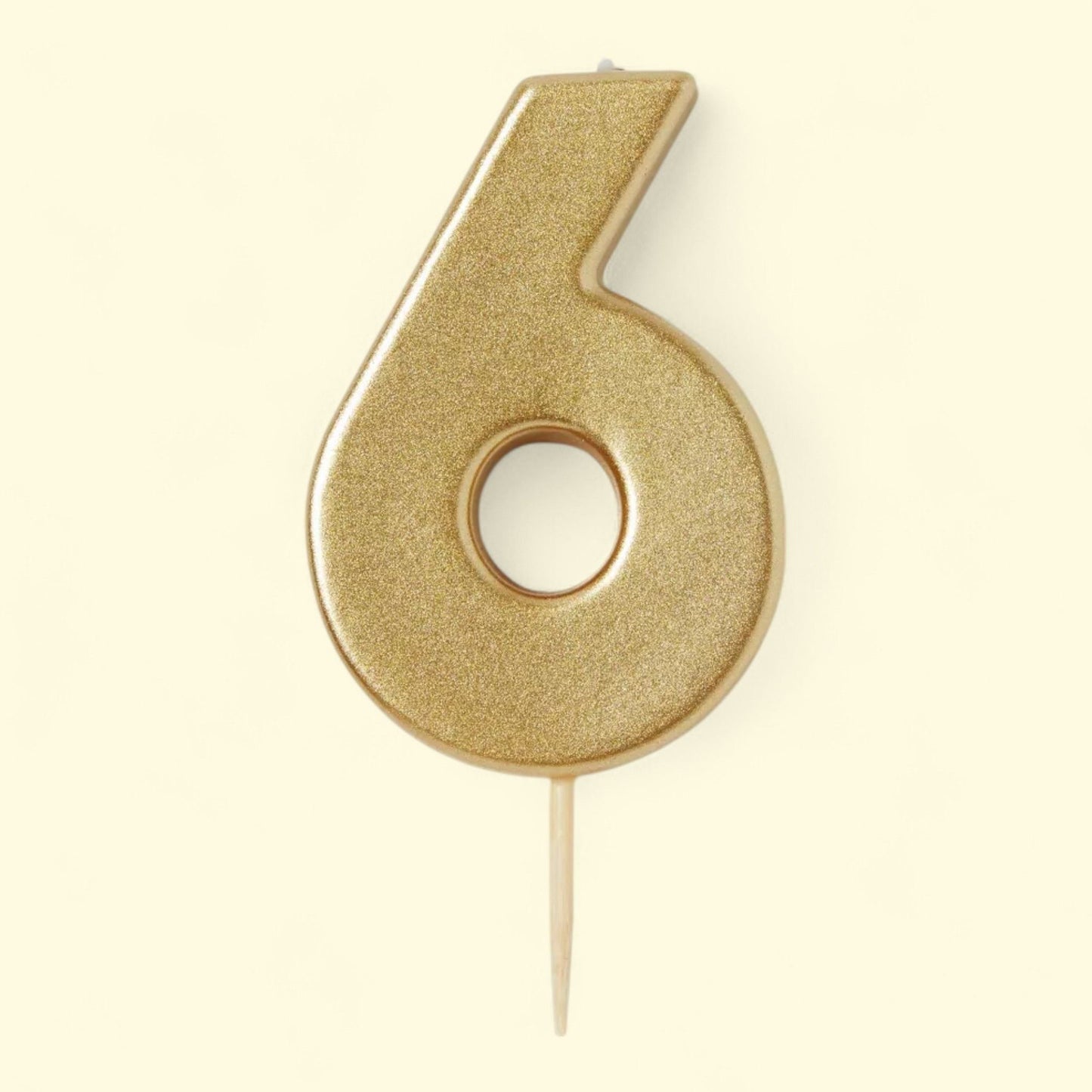 Spritz Number 6 Gold Candle, Size