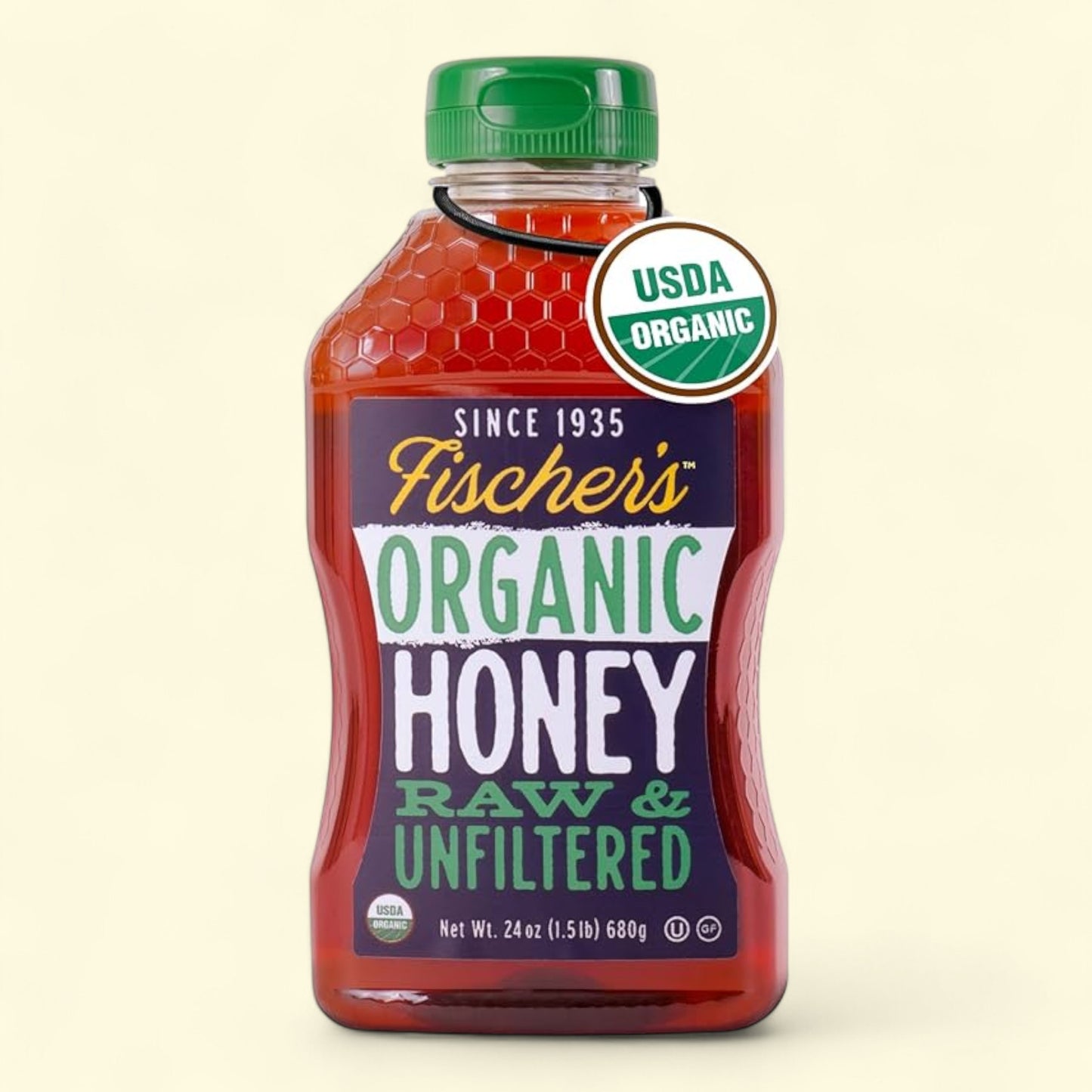 Fischers Honey Organic 24oz Honey