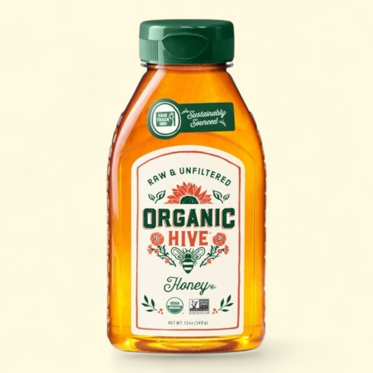 Organic Hive Raw & Unfiltered, Honey, 12 oz