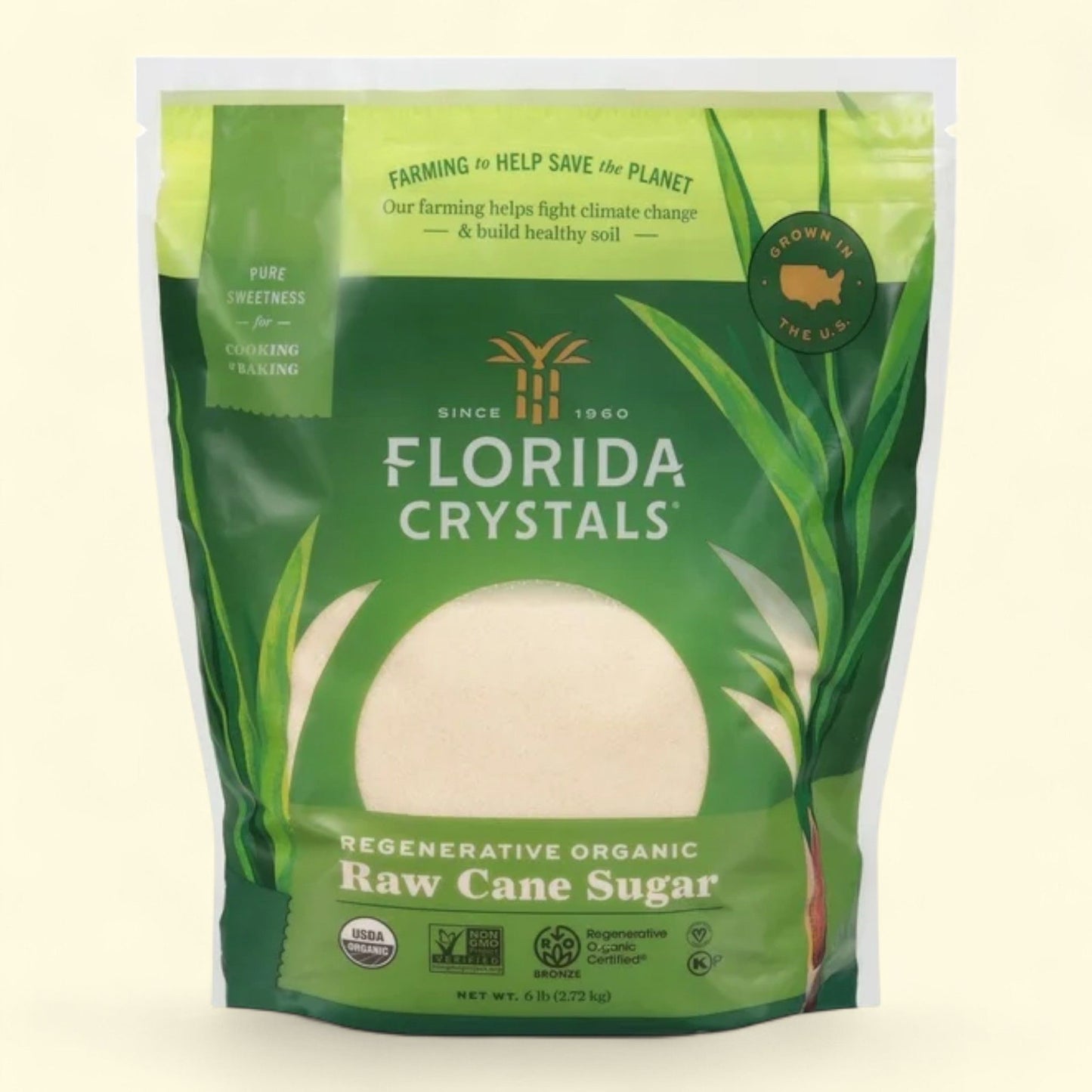 Florida Crystals Raw Cane Sugar, 6 lb