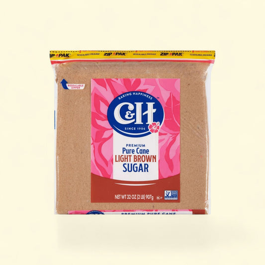 C&H Pure Cane Light Brown Sugar, 2lbs — authentic US product shipped worldwide by Treatspree