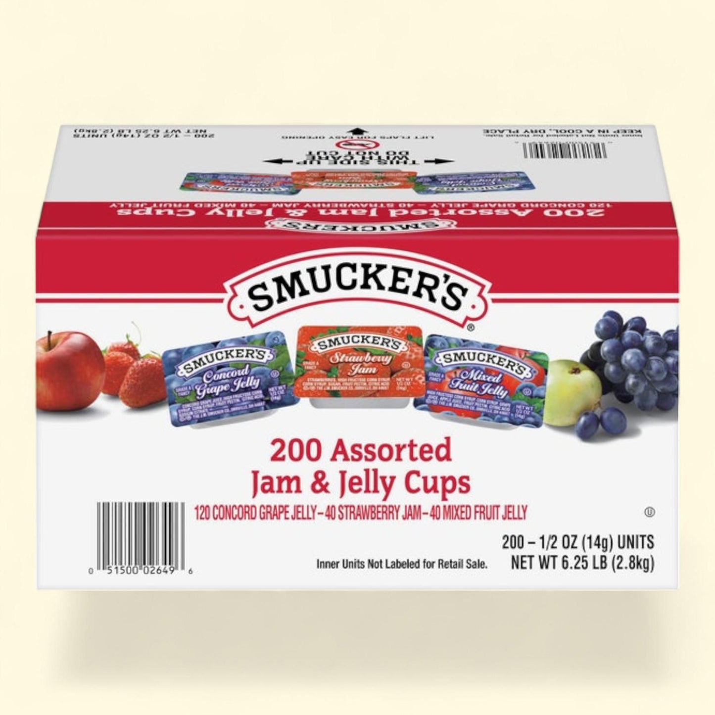 Smucker's Assorted Jam & Jelly Cups, 0.5 oz, 200-count