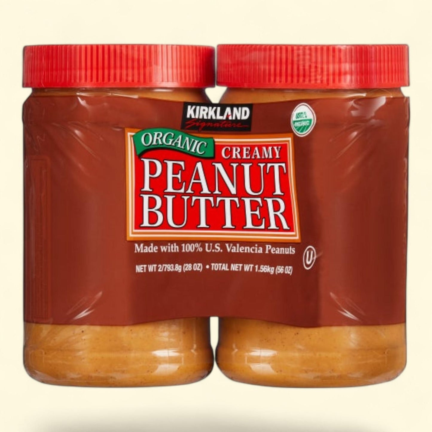 Kirkland Signature Organic Peanut Butter, 28 oz, 2-count — authentic US product shipped worldwide by Treatspree