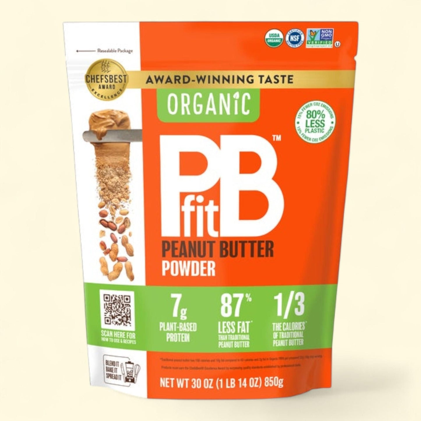 PBfit Organic Peanut Butter Powder, 30 oz