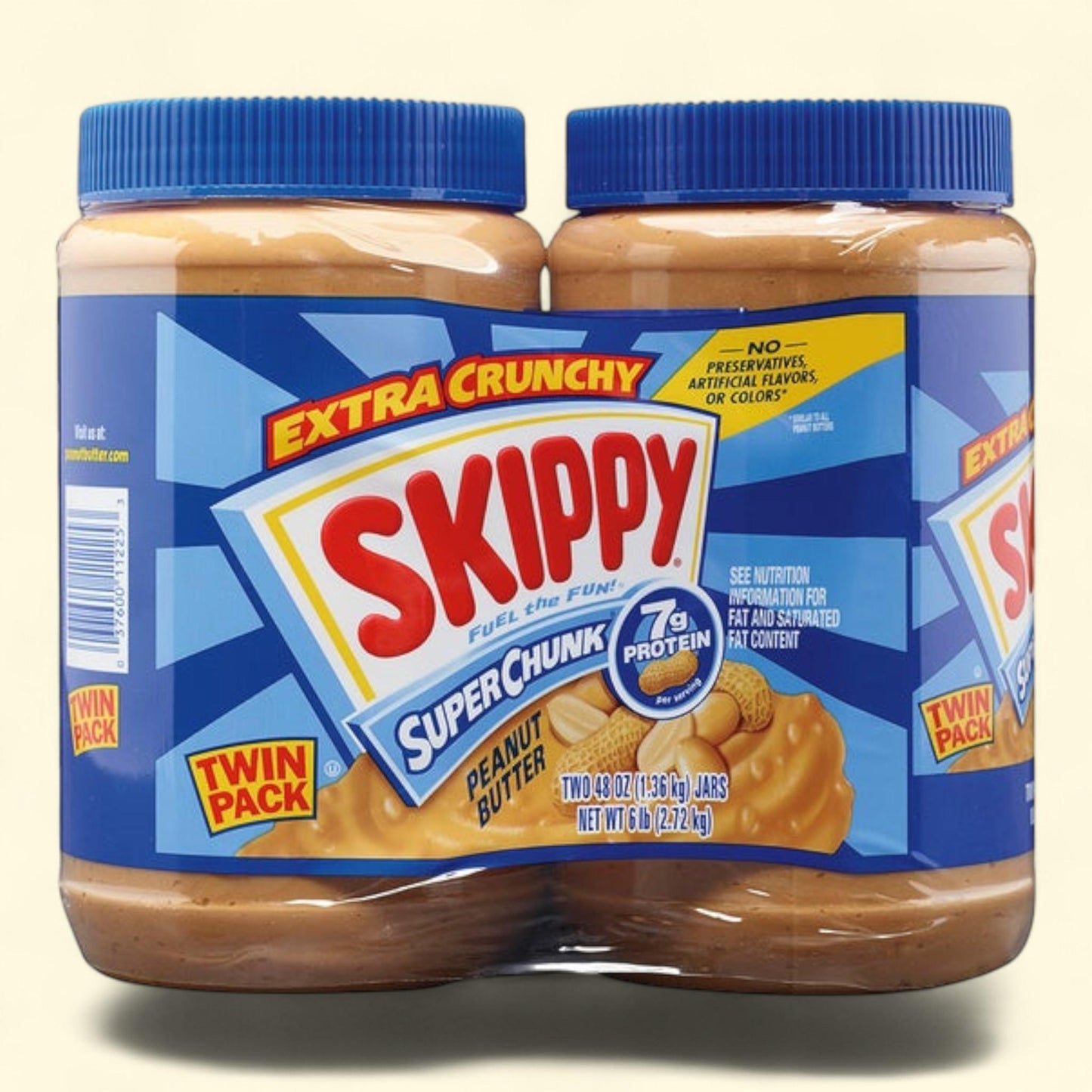Skippy Peanut Butter, Super Chunk, 48 oz (2-count) — authentic US product shipped worldwide by Treatspree