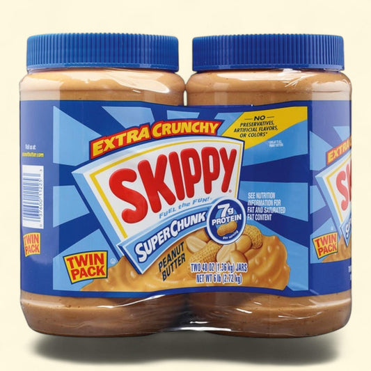 Skippy Peanut Butter, Super Chunk, 48 oz (2-count) — authentic US product shipped worldwide by Treatspree