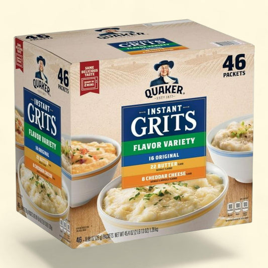 Quaker Instant Grits, Variety Pack 45.4 oz., 46 pk.