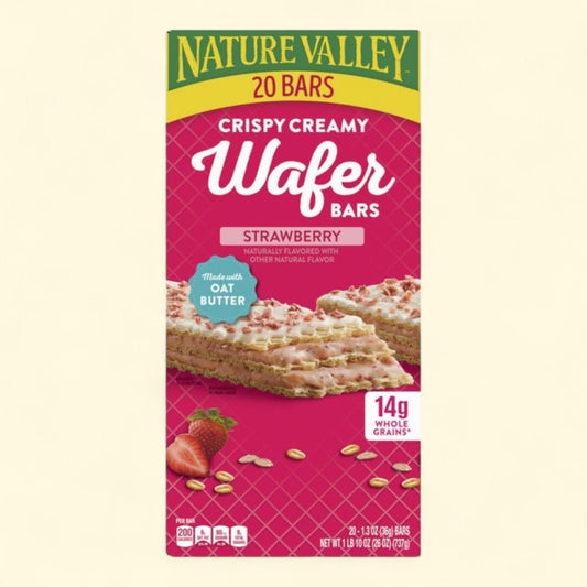 Nature Valley Wafer Bars, Strawberry, 1.3 oz, 20-count — authentic US product shipped worldwide by Treatspree